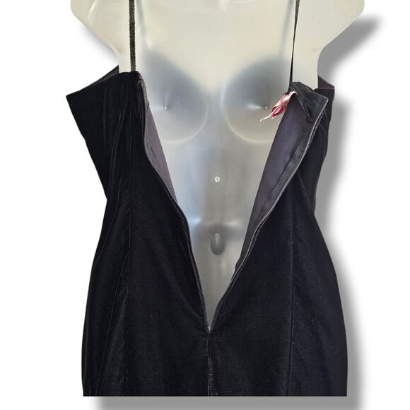 Vintage Rampage Black Velvet Dress Floral Bolero Jacket Set 11 Whimsigoth 80 90s - Picture 7 of 11